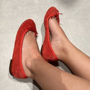 GAP WOMEN SIZE 6 SALMON pink COLOR BALLERINA FLATS with bow ribbon detail